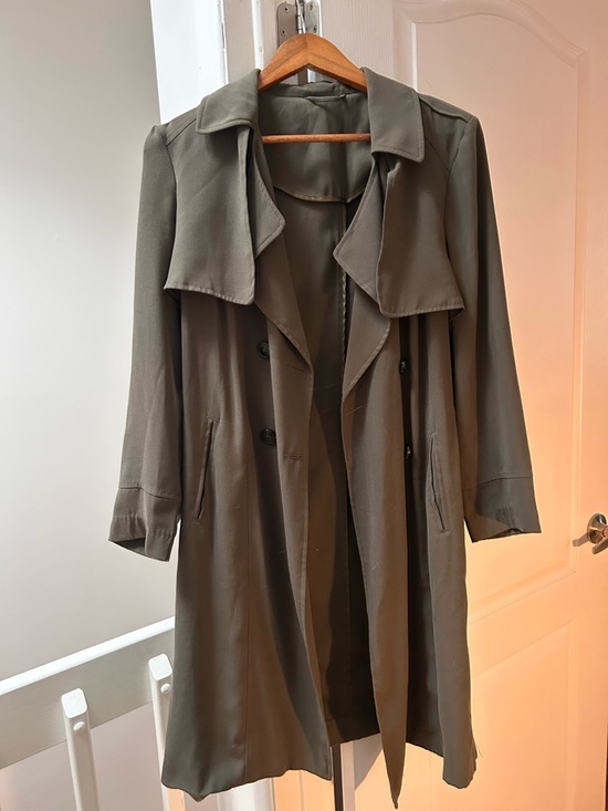 Jackets & Blazers - Olive Green Trench Coat - Classic Women's Trench